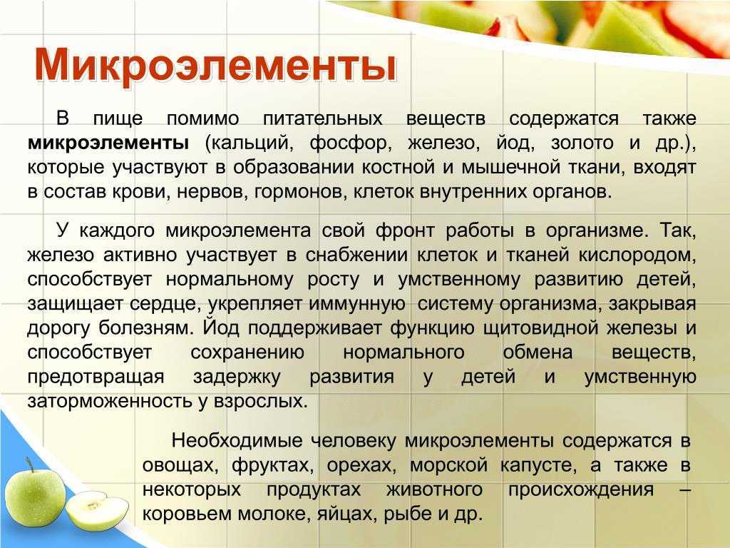 Презентация микроэлементы и их роль в организме человека