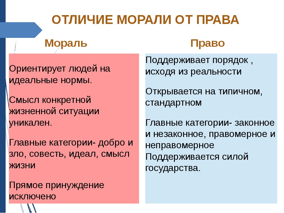 Нормы права в отличие от норм морали служат образцами поведения возникли в первобытном обществе