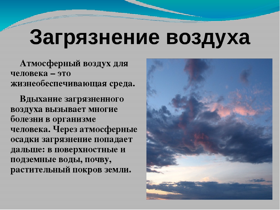 Загрязнение атмосферного воздуха презентация