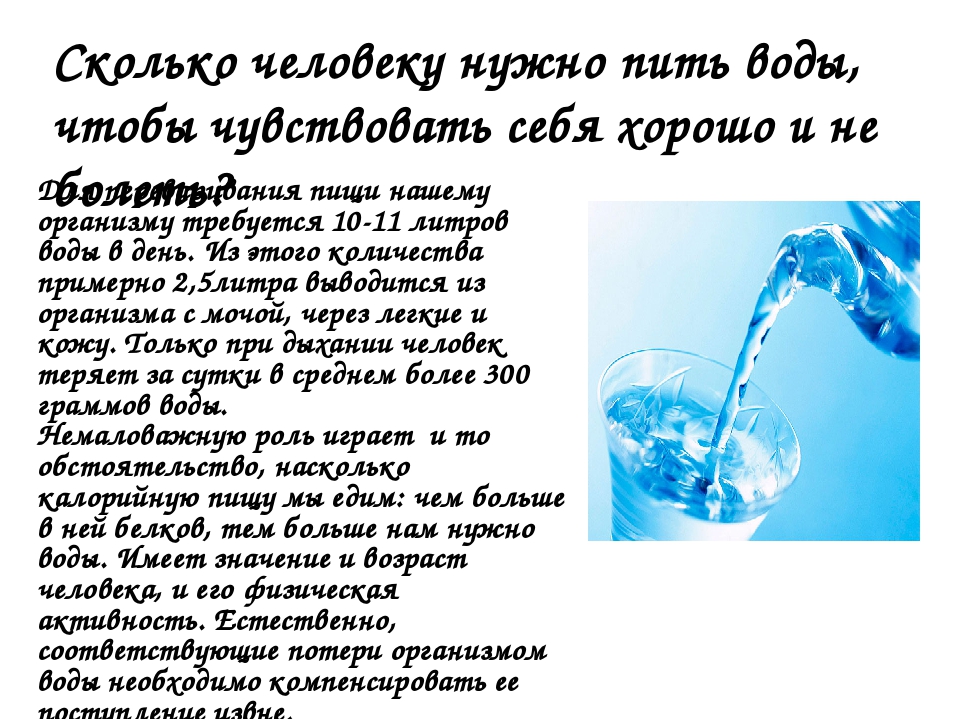 Сколько литров воды нужно выпить в день