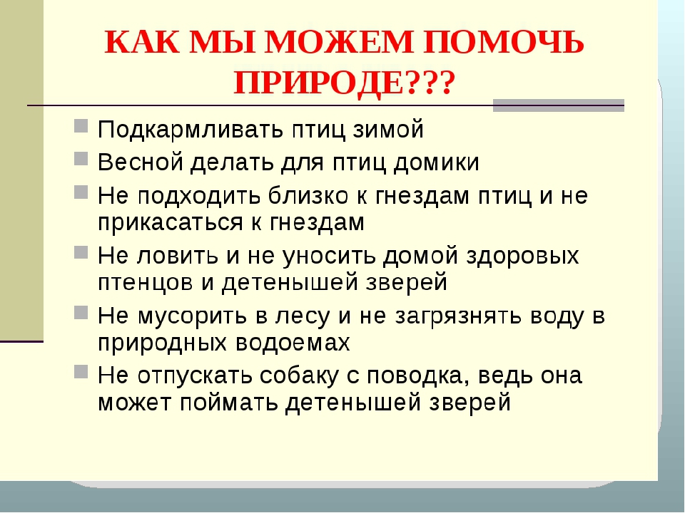 Как помочь природе проект