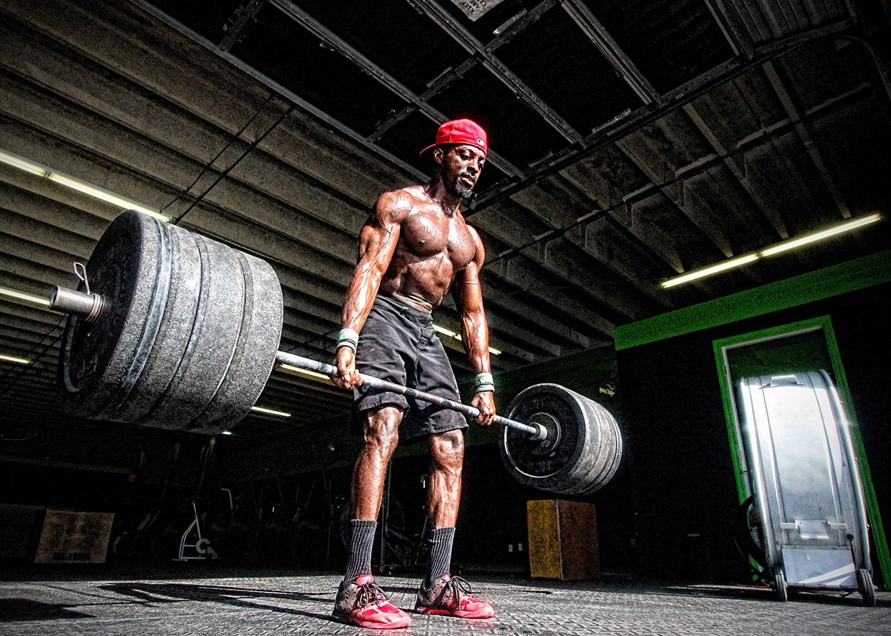 Strong Man Deadlifting.