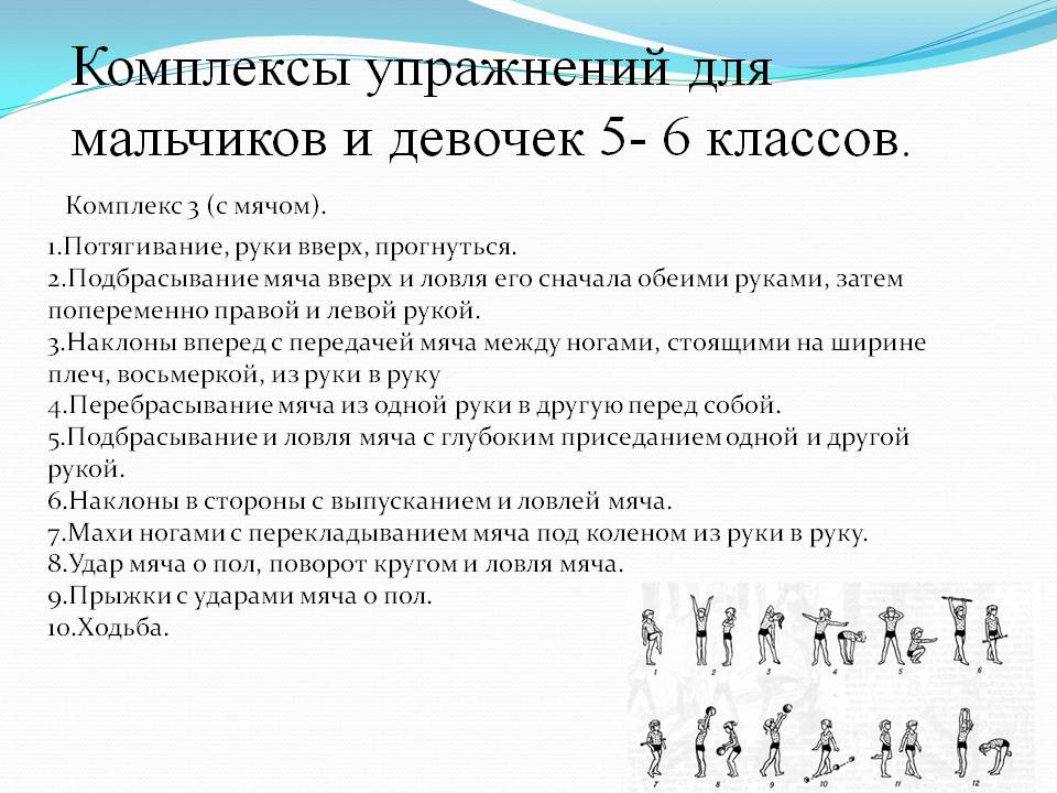 Комплекс упражнений для 4 класса по физкультуре с рисунками