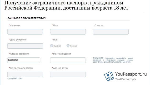 Как заполнить анкету на загранпаспорт старого образца на госуслугах