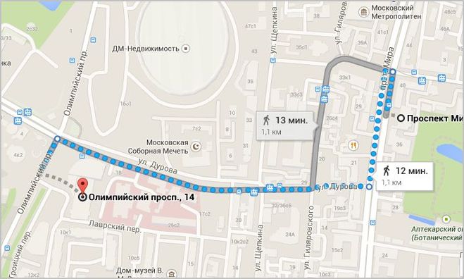 Карта москвы олимпийский проспект